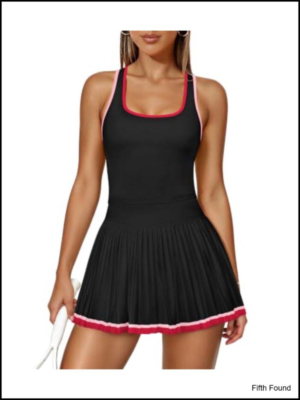 Women's Two Piece Tennis Skirt Set with Built-in Shorts and Pockets